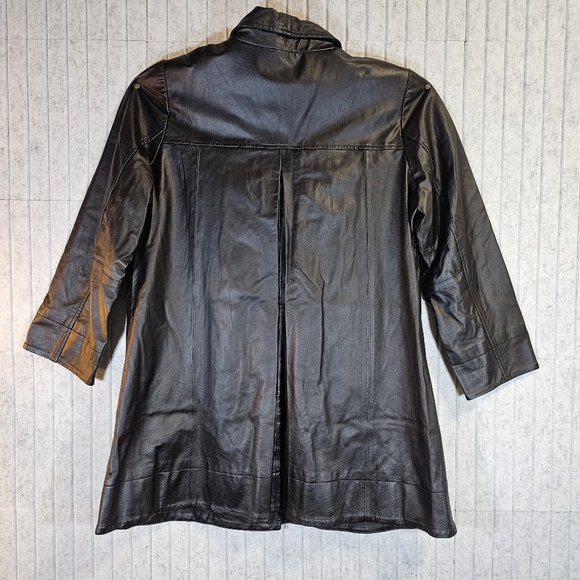 Woman Within Black Leather Coat | Size 18W - Picture 2 of 2